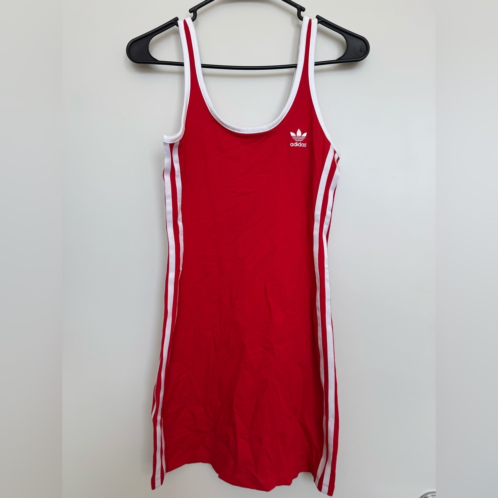 Adidas Red and White Sleeveless bodycon Dress new with tags